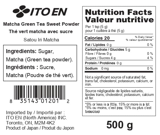Ito En Matcha Sweet Green Tea Powder, 500g (Pack of 1)