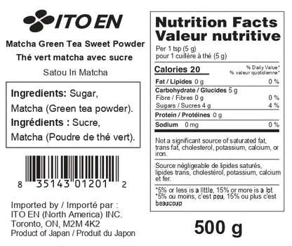 Ito En Matcha Sweet Green Tea Powder, 500g (Pack of 1)