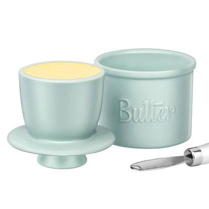 ADIVEE Butter Crock with Spreader, Porcelain French Butter Keeper, Blue 🍁 All In One Marketplace Canada