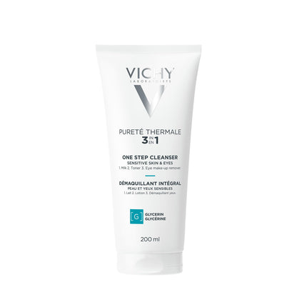 Vichy Gentle Facial Cleanser and Makeup Remover, Purete Thermal 3-in-1 Face Cleanser for Sensitive Skin, Hypoallergenic, Dermatologist Recommended, Paraben-Free, 200mL - Available at All In One Marketplace Canada