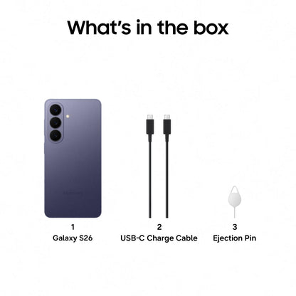 Samsung Galaxy S26 5G - Cobalt Violet, 256GB (CAD Version & Warranty, Unlocked) - 6.3" Privacy Display, Snapdragon 8 Elite Gen5, 50MP, Photo Assist with Galaxy AI - Financing Available 🍁 All In One Marketplace Canada