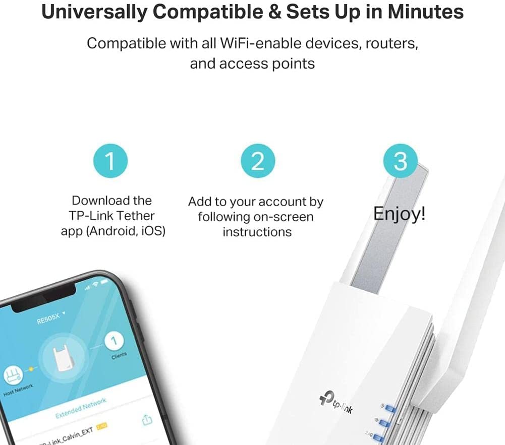 TP-Link AX3000 WiFi 6 Range Extender Internet Booster (RE705X) - Dual Band, AP Mode w/Gigabit Port, OFDMA, Beamforming, APP Setup 🍁 All In One Marketplace Canada