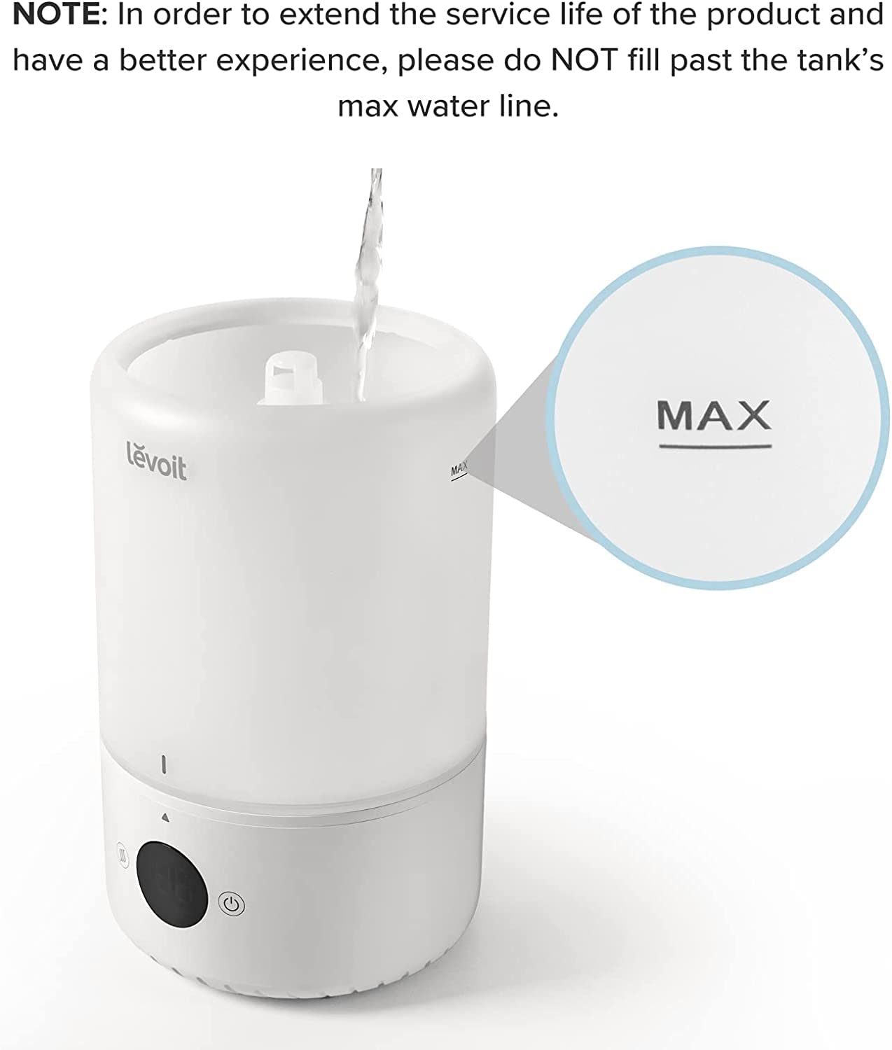 Levoit Smart Humidifiers for Bedroom, Top Fill, Essential Oil Diffuser