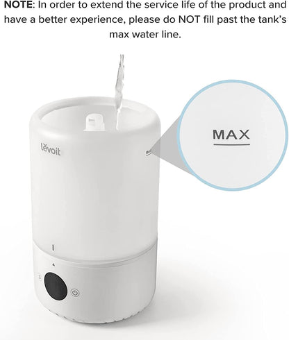 Levoit Smart Humidifiers for Bedroom, Top Fill, Essential Oil Diffuser