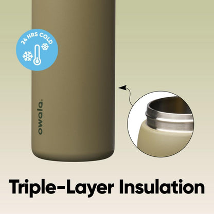 Owala FreeSip Insulated Stainless Steel Water Bottle with Straw, BPA-Free Sports Water Bottle, Great for Travel, 32 Oz, Off Road