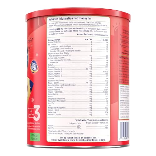Enfagrow A+ Toddler & Child Nutritional Drink with DHA, 26 Essential Nutrients, Ages 1-5, Vanilla, 907g Powder