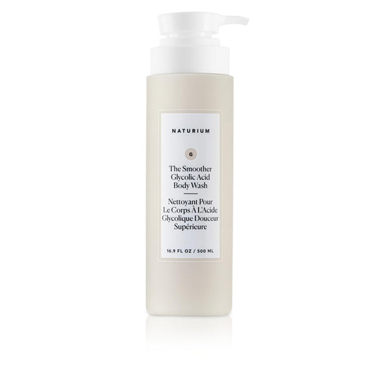 Naturium The Smoother Glycolic Acid Exfoliating Body Wash | With an AHA Blend of Glycolic & Lactic Acids, For Rough, Uneven Skin | 16.9 FL OZ / 500 ml