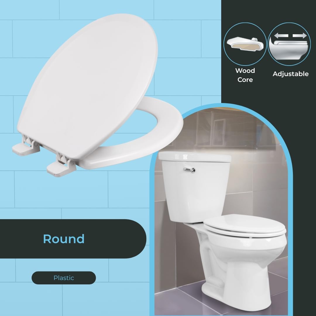 Centoco Round Front Toilet Seat, White (700-001) Centoco