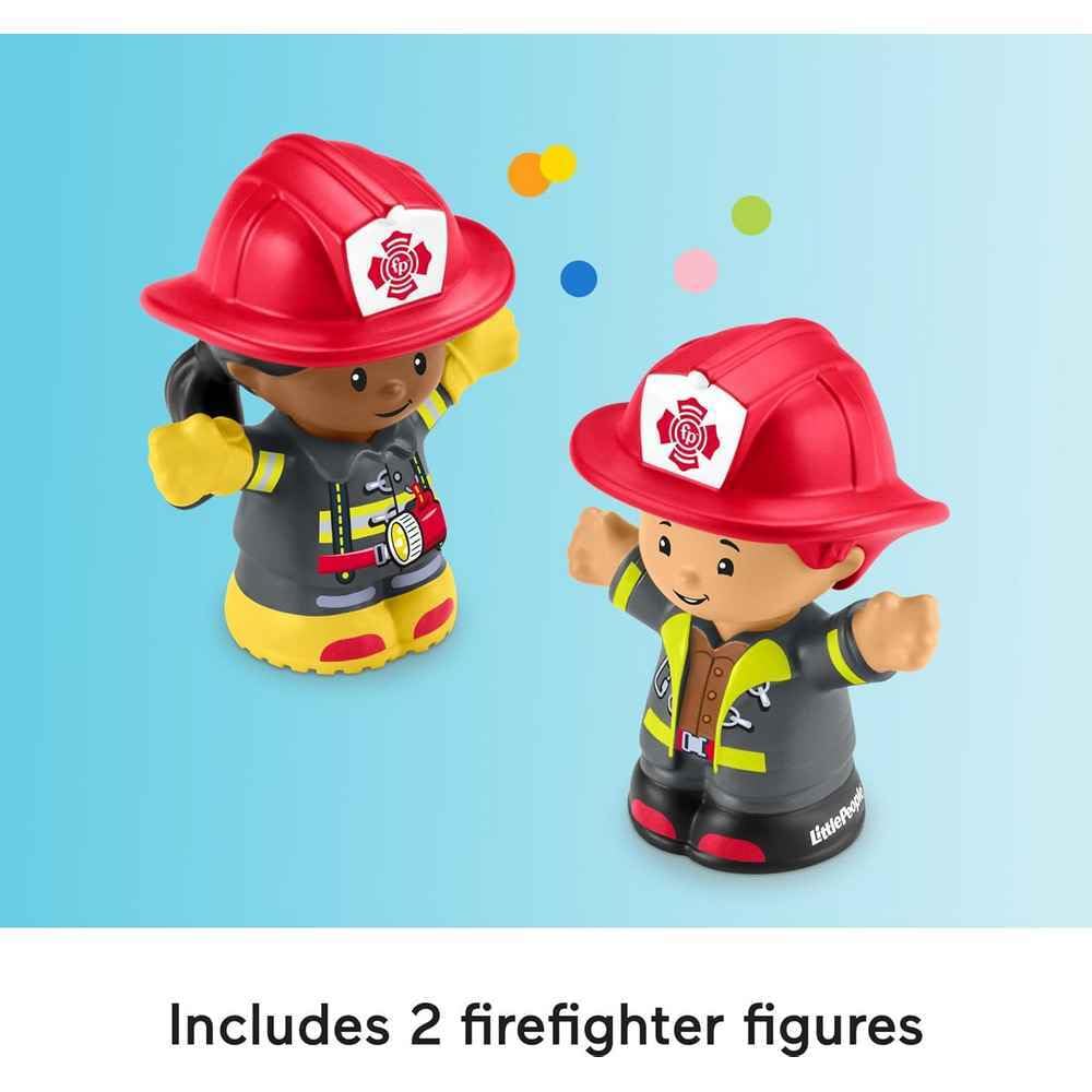 Fisher-Price Little People Toddler Toy Fire Truck Musical Push-Along Vehicle with 2 Figures for Pretend Play Ages 1+ Years Fisher-Price