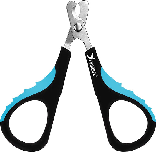 Candure Cat Nail Clippers for Indoor Cats, Rabbits, Hamsters, and Birds with Precise Angled Edges to Ensure Easy & Safe Trimming Stainless Steel Cat & Dog Nail Trimmer for At-Home Cat Grooming