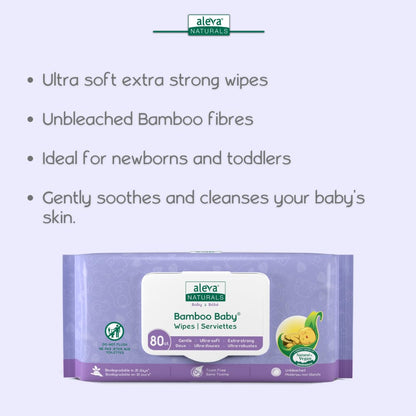 Aleva Naturals Bamboo Baby Wipes, 480 Count