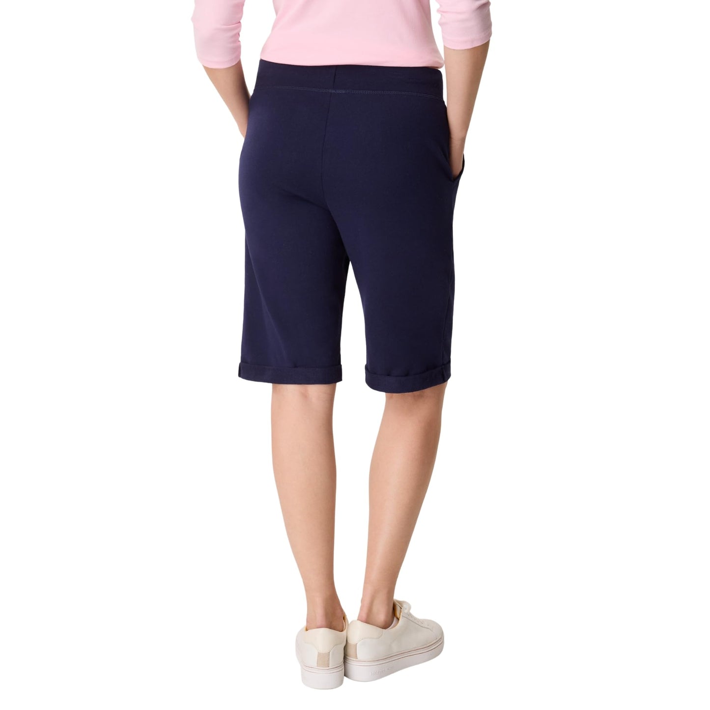 Hanes Women's French Terry Bermuda Short, Navy, Large Hanes