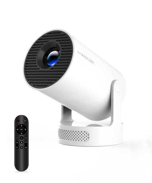 Magcubic Projector 4K with WiFi and Bluetooth, Mini Portable Projecteur with Auto Keystone, Outdoor Movie for Bedroom,200 ANSI,180 Degree Rotation,Built-in Apps (Manual Focus & HY300PRO+)