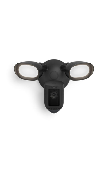 Ring Floodlight Cam Wired Pro with Bird’s Eye View and 3D Motion Detection, Black