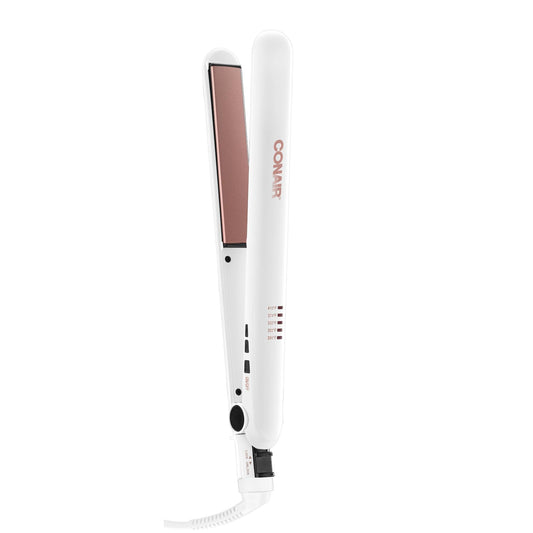 Conair Double Ceramic Hair Straightener Flat Iron with 1 Inch Floating Plates 5 Heat Settings up to 410°F Professional Styling Tool for Frizz-Free Straight Hair - Available at All In One Marketplace Canada
