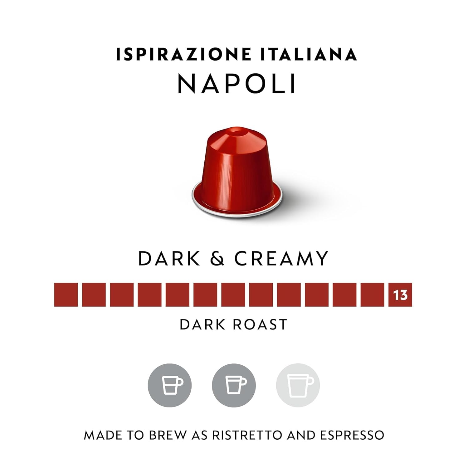 Nespresso Original Napoli Coffee Pods, Dark Roast, Intensity 13, 50 Pods Nespresso