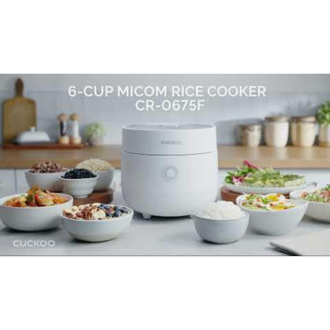 CUCKOO CR-0375FW | 3-Cup (Uncooked) Micom Rice Cooker | 10 Menu Options: Oatmeal, Brown Rice & More, Touch-Screen, Nonstick Inner Pot | White (CR-0375FW) CUCKOO