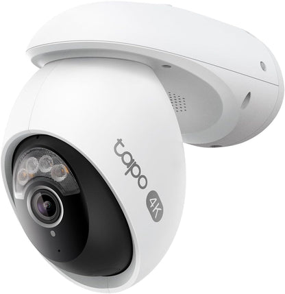 Tapo 4K 8MP Pan/Tilt Outdoor Security Camera, 360° View, No Monthly Fee, Person/Vehicle & Motion AI Track, Starlight Color Night Vision, SD/Cloud Storage, Works w/Alexa & Google Home (Tapo C560WS)