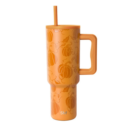Simple Modern Halloween Tumbler with Handle | 40oz | Pumpkin