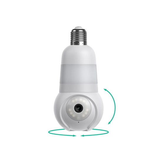 Luna Light Bulb Security Camera Wireless, 360° Pan Tilt Camera, Color Night Vision, LED Bulb & Spotlight, 2.4GHz 5GHz WiFi 6, Indoor Outdoor Porch Camera - Available at All In One Marketplace Canada