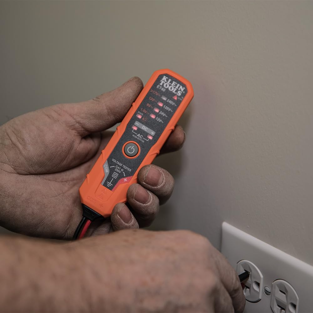 Klein Tools CL120VP Electrical Voltage Test Kit with Clamp Meter, Three Testers, Test Leads, Pouch and Batteries