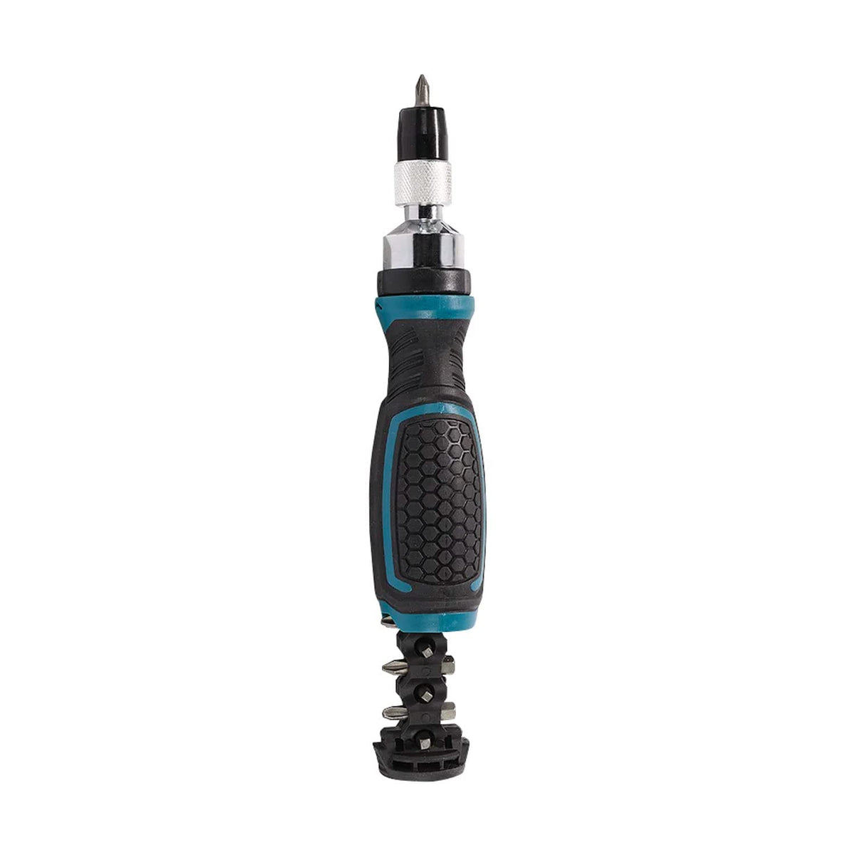 Makita 8-Piece Multi-Bit Ratcheting Screwdriver Set with 3-Position Ratchet, Ergonomic Rubber Grip, in-Handle Bit Storage, 1/4" Hex Quick-Release Chuck