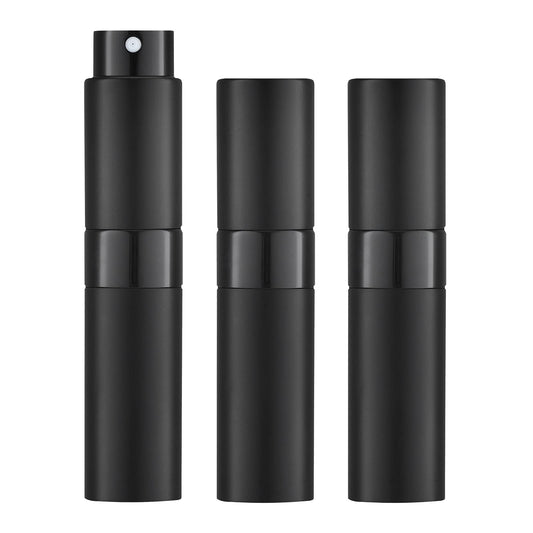 Lisapack Perfume Travel Spray Bottles - 8ml Mini Cologne Refillable Atomizer Decanter for Men - Small Size Travel Essentials Perfume Refill Decant Dispenser for Women Purse Pocket 3PCS Black - Available at All In One Marketplace Canada