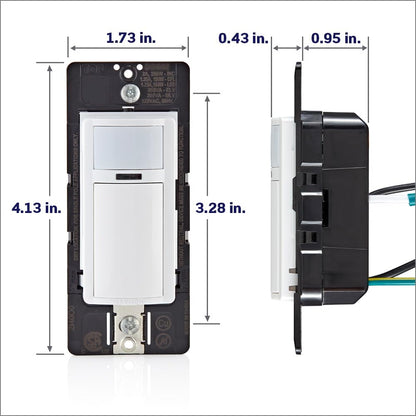 Leviton Decora Motion Sensor Light Switch, Motion Activated, Auto-On/Auto-Off, 2A, No Neutral Wire Required, Single Pole, DOS02-0LW, White