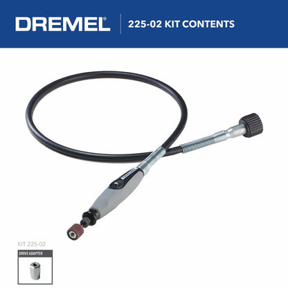 Dremel Flex Shaft Rotary Tool Attachment with Comfort Grip and 36” Long Cable-Engraver, Polisher, and Mini Sander-Ideal for Detail Metal Engraving, Wood Carving, and Jewelry Polishing, 225-02, Grey Dremel