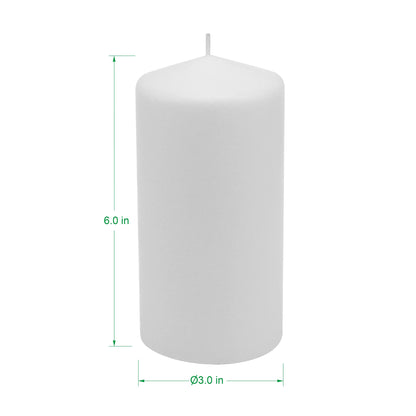 Stonebriar Unscented White Tall Pillar Candles, 65 Hour Burning Candle Pillars, Perfect for Decor, Weddings, Emergencies 3" X 6", 6 Count Stonebriar