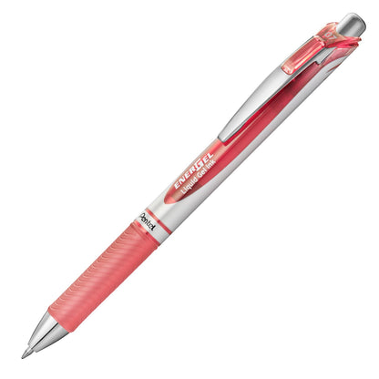 Pentel EnerGel Retractable Liquid Gel Rollerball, 0.7mm Medium Point, 12 Colours Assorted, Box of 12
