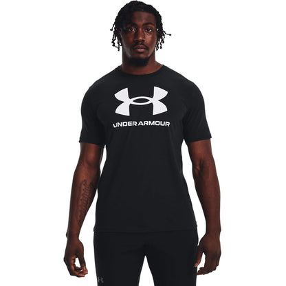 Under Armour Men's Sportstyle Logo Short Sleeve T Shirt, (001) Black / / White, 3X-Large Under Armour