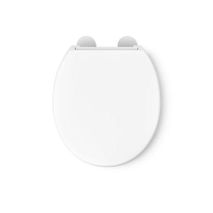 KOHLER Hyten Elevated Quiet-Close Round-Front Toilet Seat, White