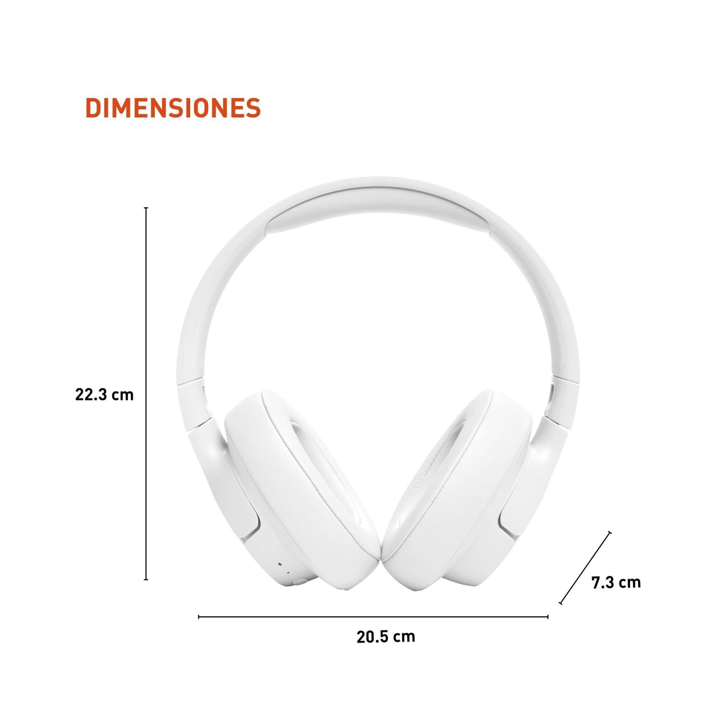 JBL Tune 720BT - Wireless Over-Ear Headphones with JBL Pure Bass Sound, Bluetooth 5.3, Up to 76H Battery Life and Speed Charge, Lightweight, Comfortable and Foldable Design (White)