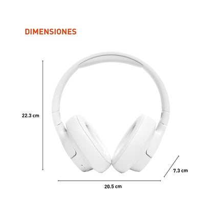 JBL Tune 720BT - Wireless Over-Ear Headphones with JBL Pure Bass Sound, Bluetooth 5.3, Up to 76H Battery Life and Speed Charge, Lightweight, Comfortable and Foldable Design (White)