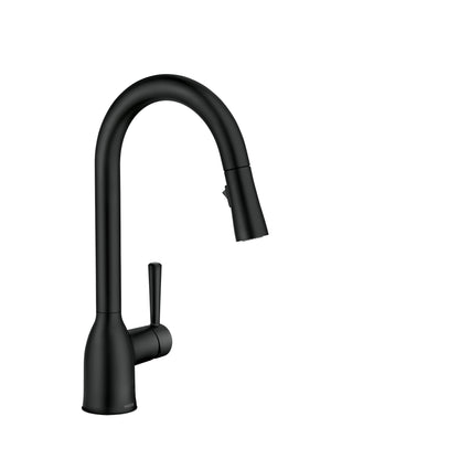 Moen 87233BL Adler One-Handle High Arc Pulldown Kitchen Faucet with Power Clean, Matte Black