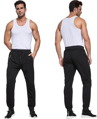 Tansozer Mens Sherpa Fleece Lined Sweatpants (Ribbed Cuff) Black L 🍁 All In One Marketplace Canada