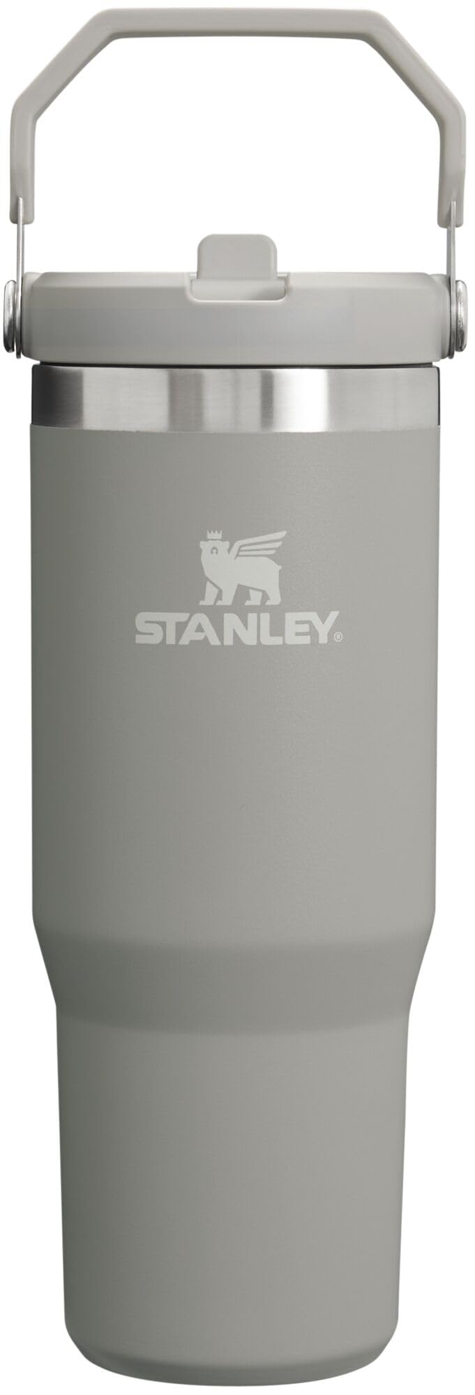 STANLEY IceFlow Flip Straw Tumbler with Handle 30 oz | Twist On Lid and Flip Up Straw | Leak Resistant Water Bottle | Insulated Stainless Steel | BPA-Free | Ash