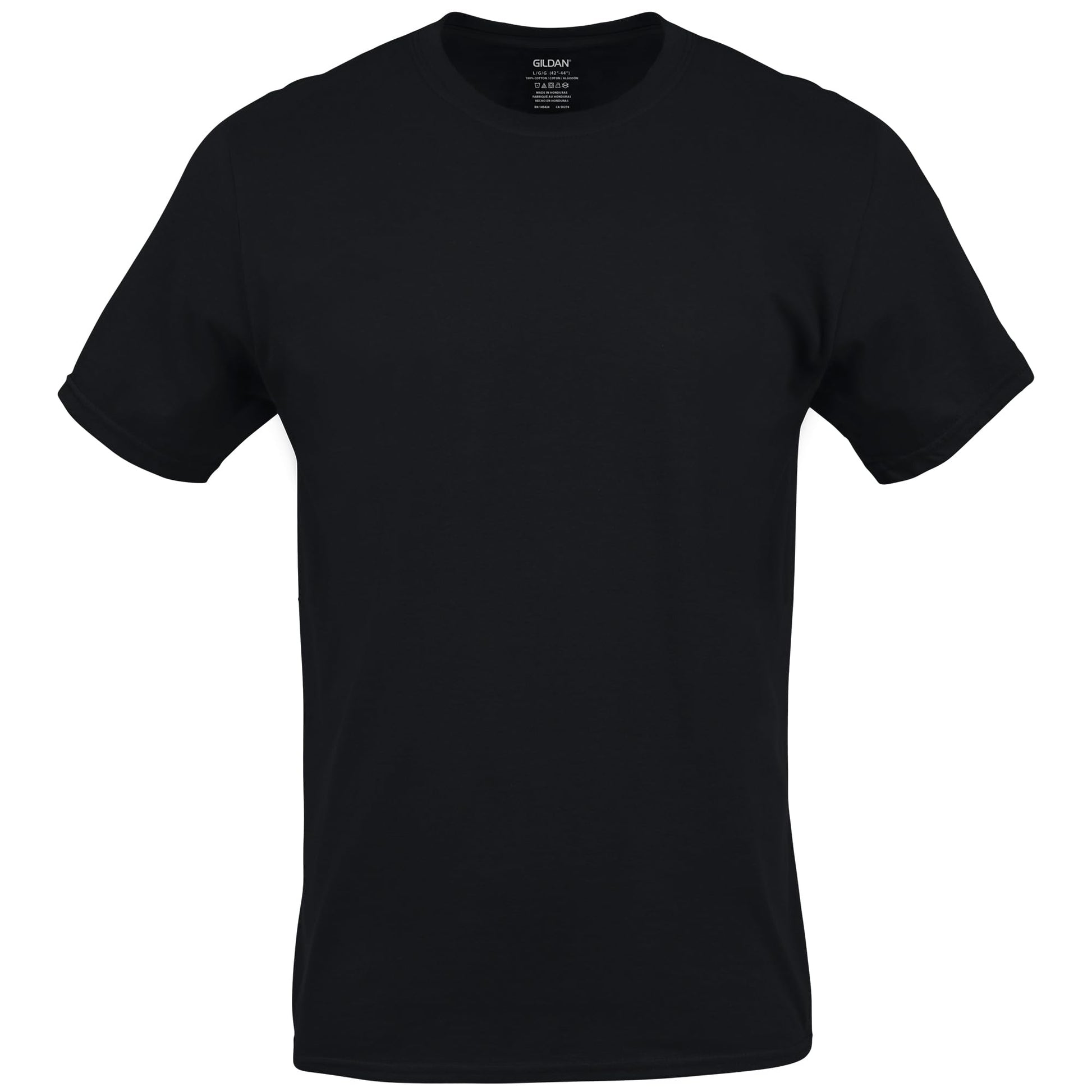 GILDAN Men's Crew T-Shirts, Multipack, Style G1100, Black (6-Pack), XX-Large