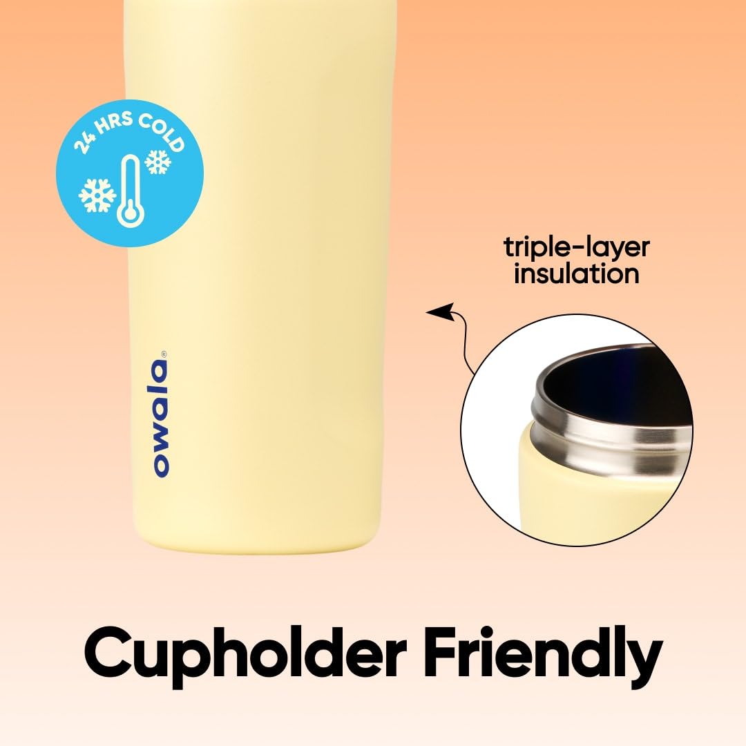 Owala Gourde Isotherme en Acier Inoxydable FreeSip pour Enfants avec Paille, Bouteille de Sport sans BPA, Idéale pour les Voyages, 470 ml, Misty Horizon