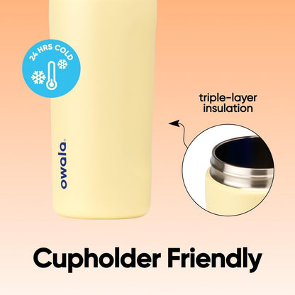 Owala Gourde Isotherme en Acier Inoxydable FreeSip pour Enfants avec Paille, Bouteille de Sport sans BPA, Idéale pour les Voyages, 470 ml, Misty Horizon