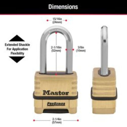 Master Lock ProSeries Set Your Own Combination Lock, 2-1/4" Wide, Brass, 1175LHSS Master Lock