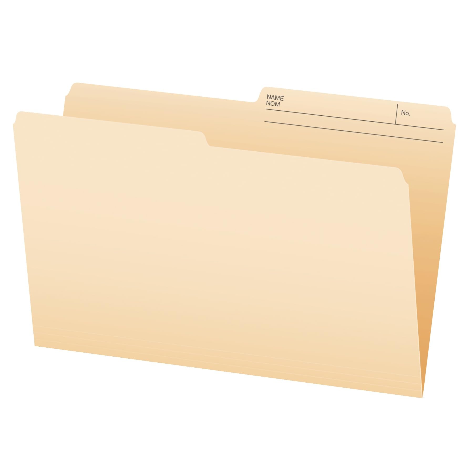 Pendaflex File Folders, 1/2 Cut Tab, Legal Size, Manila, Durable Paper Stock, Box of 100, Ideal for Office/Home/School Organization, Made in Canada, Reversible File Organizers Pendaflex