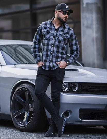 TARAINYA Men's Flannel Plaid Button Down Long Sleeve Shirt with Pockets 🍁 All In One Marketplace Canada