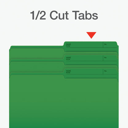 Pendaflex File Folders - Green Colour File Organizers, 1/2 Cut Tab, Legal Size, Durable Paper Stock, 100/Box, Ideal for Office, Home, and School Organization