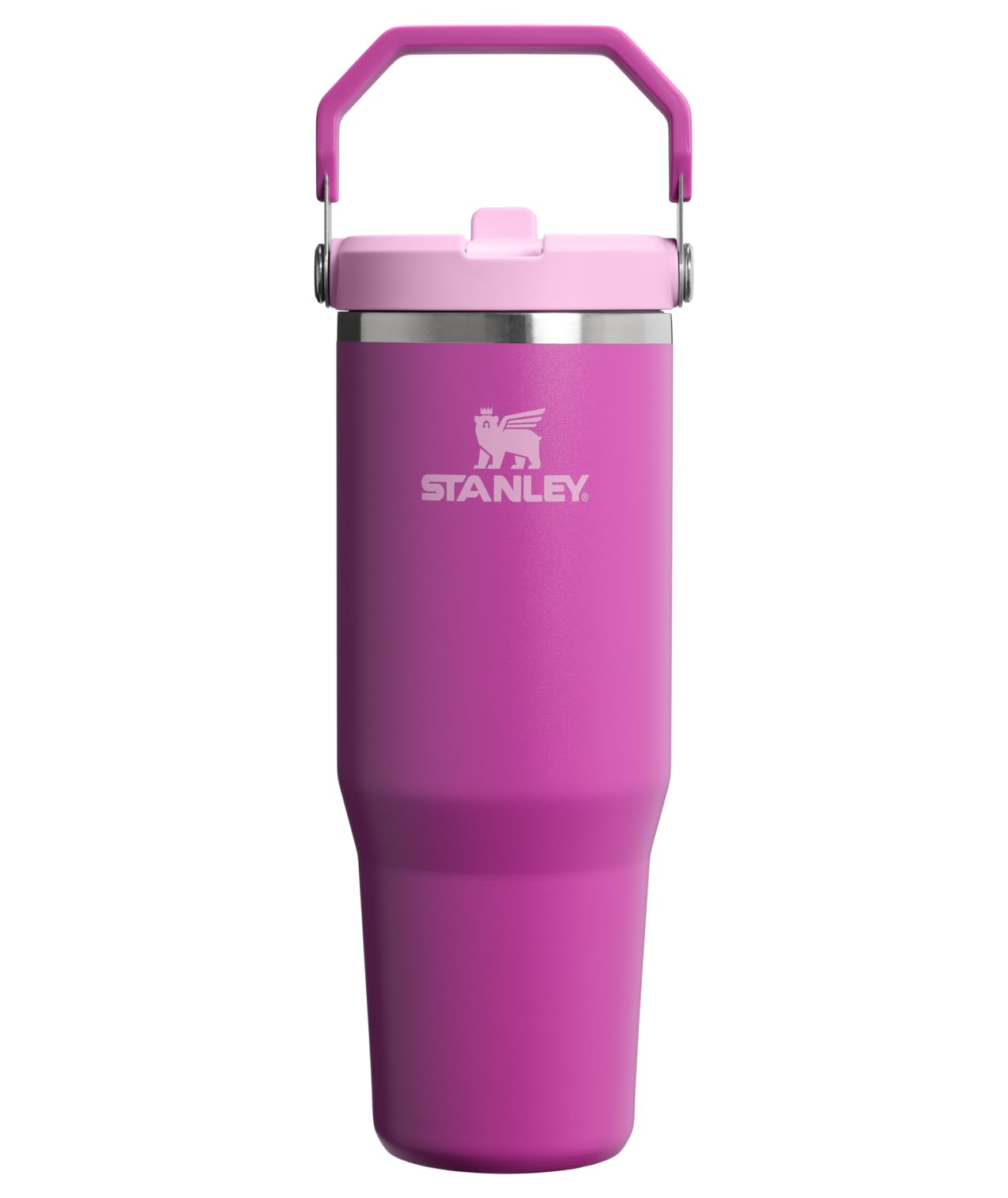 STANLEY IceFlow 2.0 Flip Straw Tumbler with Handle 30 oz | Twist On Lid and Flip Up Straw | Leakproof Water Bottle | Insulated Stainless Steel | BPA-Free | Dark Blossom