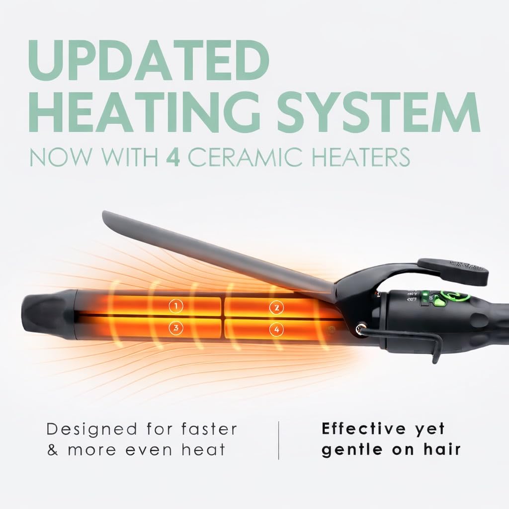 MINT X-Long 1.5 Inch Ceramic Ionic Curling Iron for Long Hair