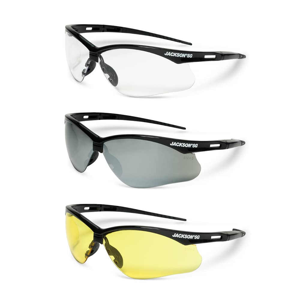 Jackson Safety 3-Pack SG Safety Glasses for Men & Women - CSA Z94.3 Jackson Safety