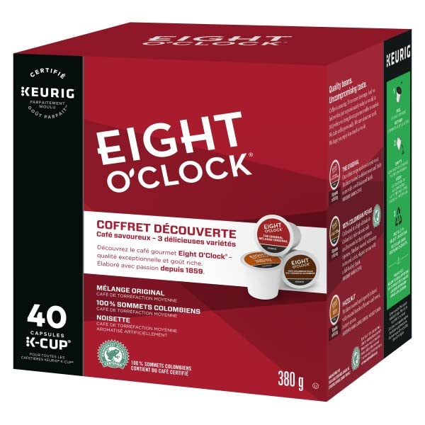 Eight O'Clock Discovery Box K-Cup Coffee Pods - 40 Count Variety Pack for Keurig Brewers