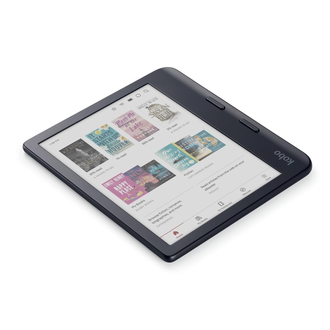 Kobo Libra Colour | eReader | 7” Glare-Free Colour E Ink Kaleido 3 Display | Dark Mode Option | Audiobooks | Waterproof | Black
